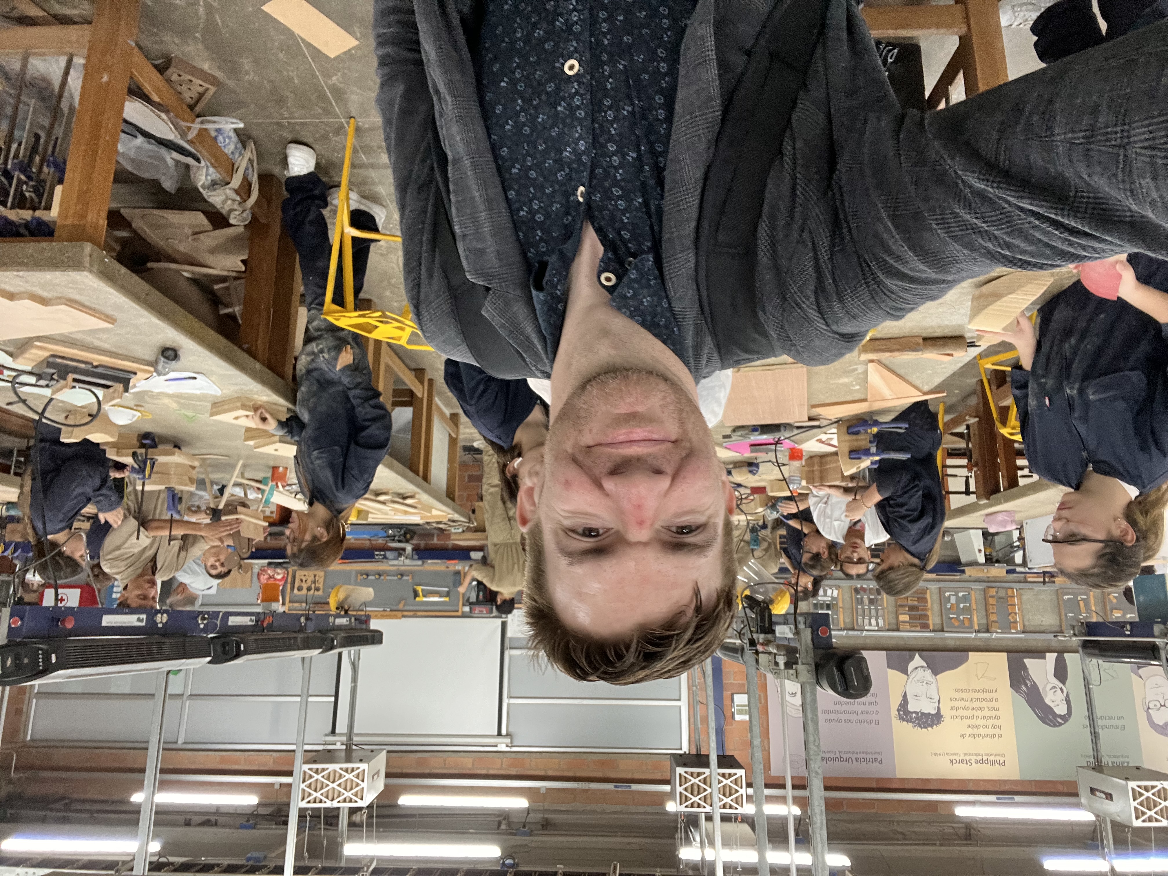 Jonathan at woodshop EAFIT